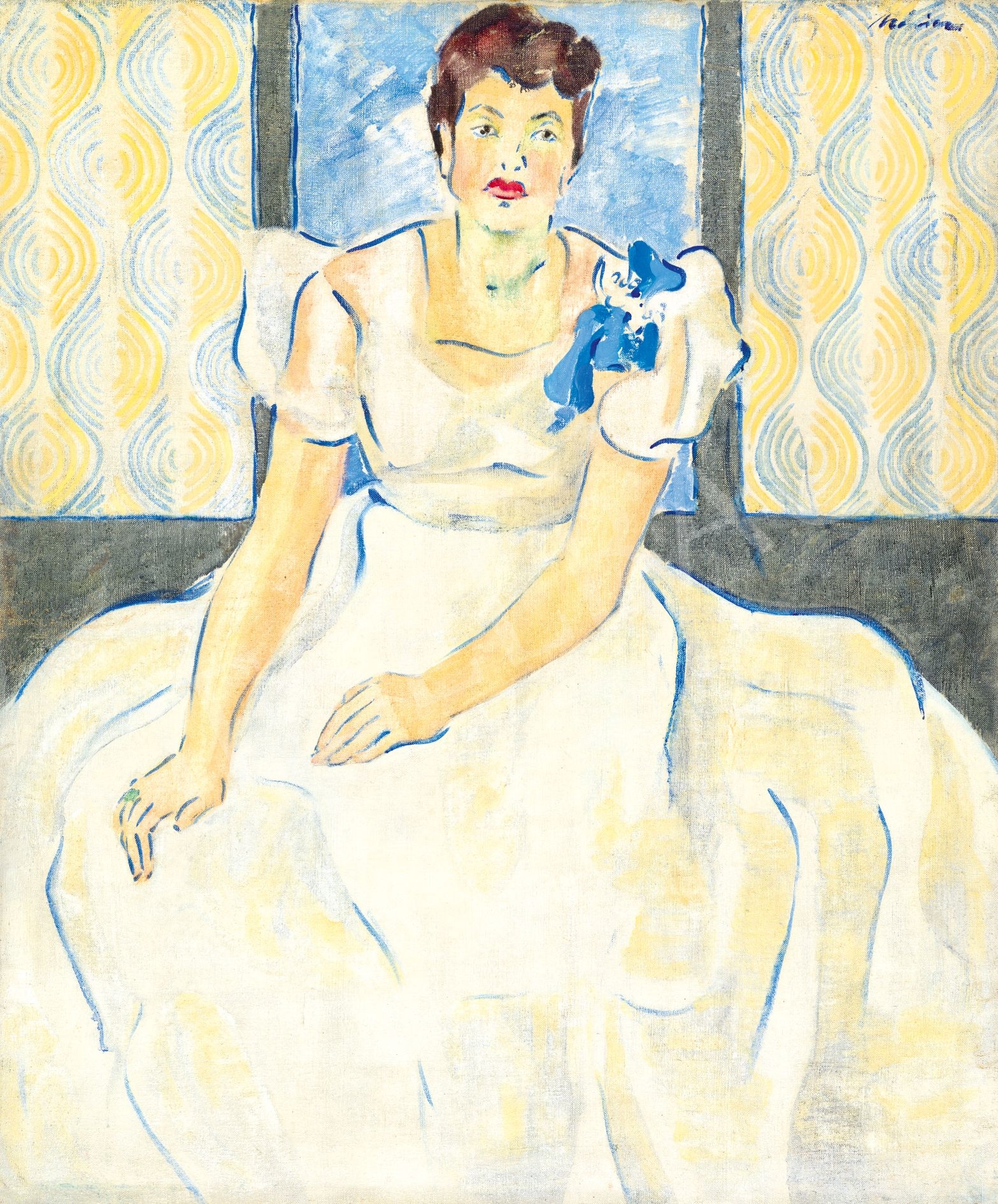 Artwork by Margit Móricz, Blue Harmony (Femme Fatale, Made of Oil On Canvas