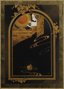 Artwork by Masasuke Chiba, rich man/ waiting spring (2 in 1 frame, Made of mixed media print