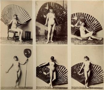 Female nude with fan - A. Calavas