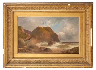 An overcast coastal landscape - George Henry Jenkins