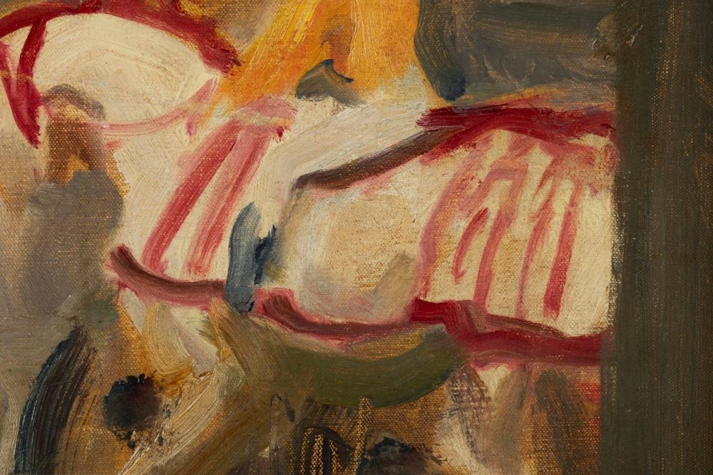 Artwork by Sir Alfred James Munnings, Study of the Windsor Greys, Made of Oil On Canvas Laid On Board