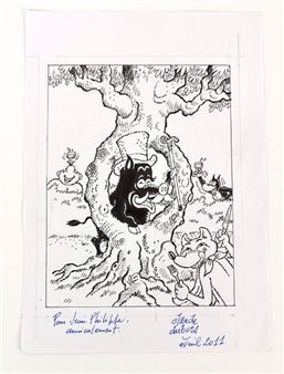 Humorous illustration India ink Drawing - Claude Dubois