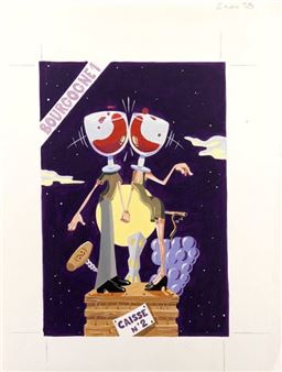 Original drawing for the portfolio Caisse nÂ° 2 - Marc Gaudefroy