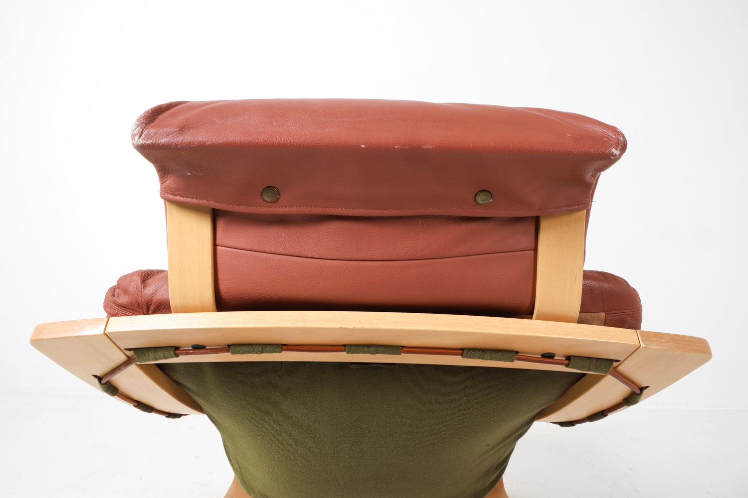 Artwork by Ake Fribyter, KROKEN CHAIR, Made of Beech frame with cognac leather upholstery