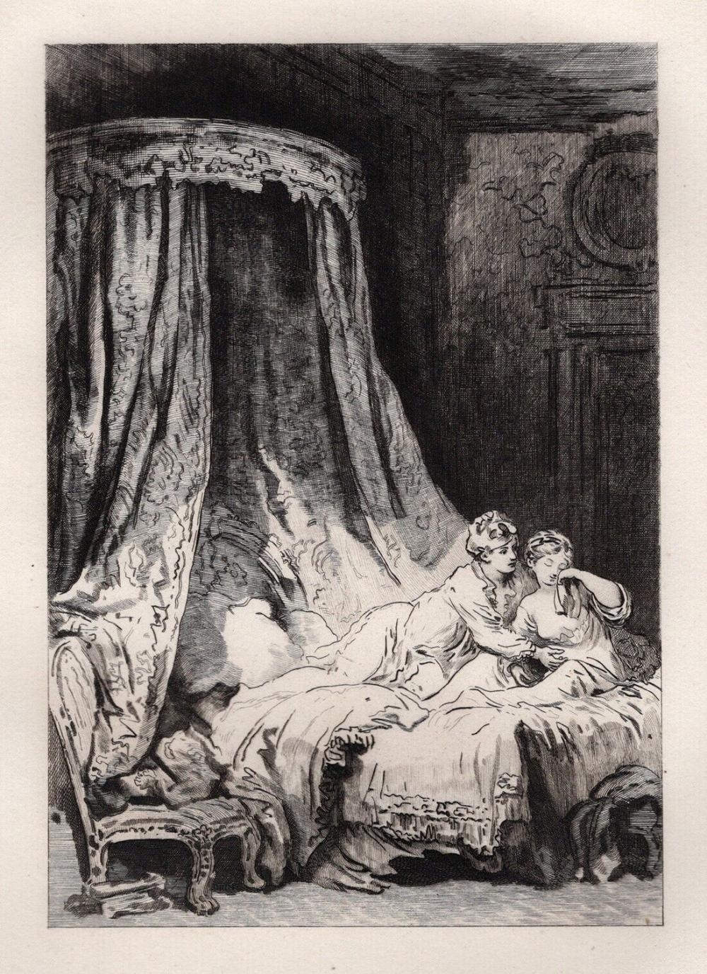 Artwork by Jean-Honoré Fragonard, La Courtisane Amoureuse, Made of Etching On Laid Paper