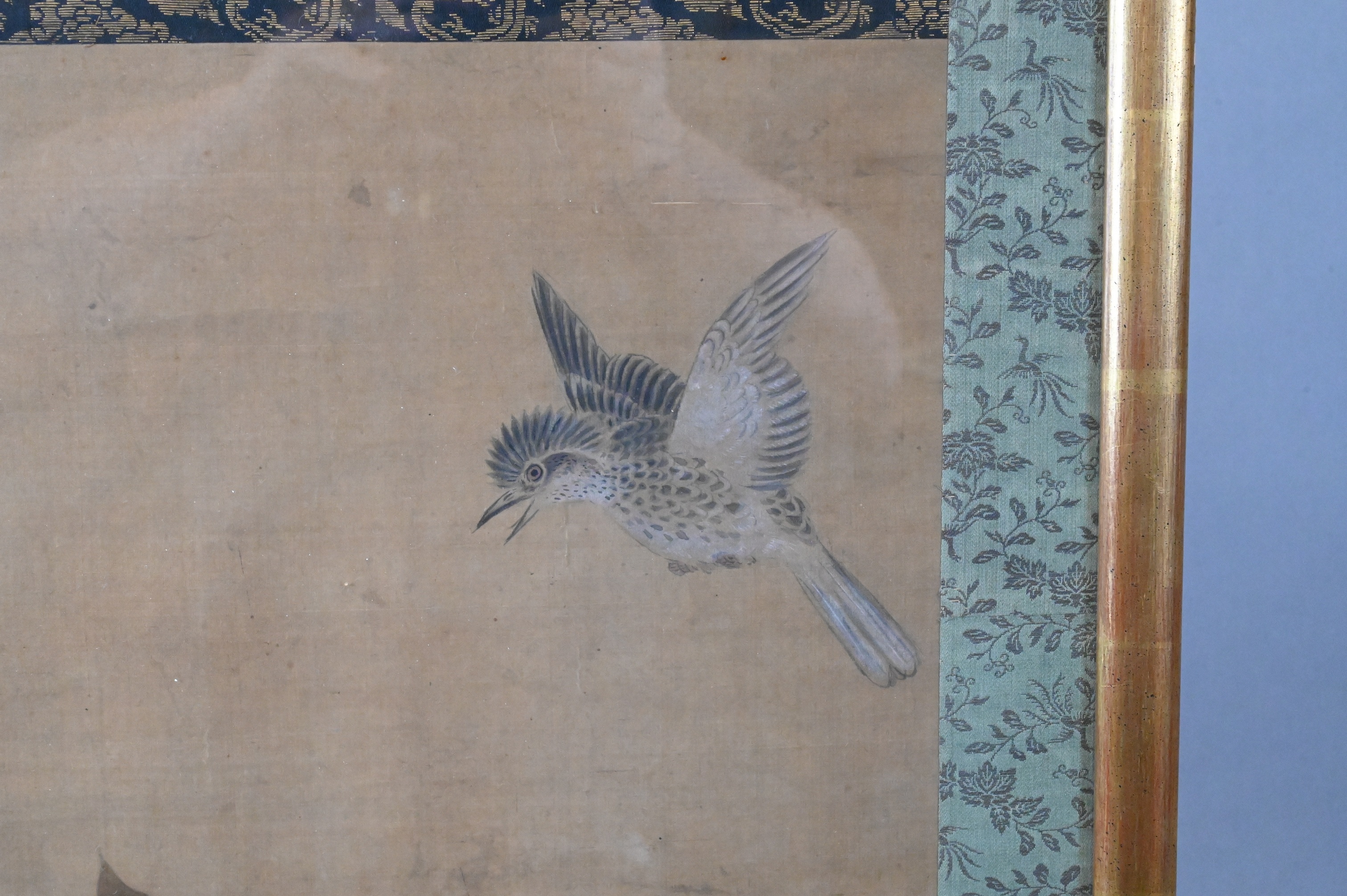 Artwork by Chinese School, Chinese Hanging Scroll Painting of Birds and Flowers, Made of Ink And Color On Silk