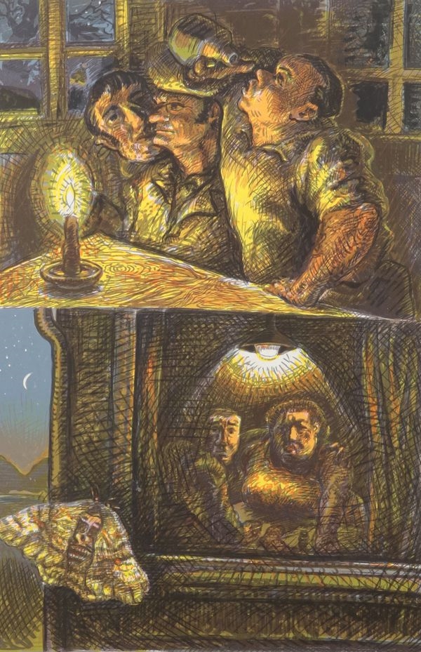 Artwork by Peter Howson, Moth, Made of Lithograph In Colours
