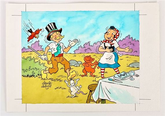 Drawing signed lower center - Claude Dubois