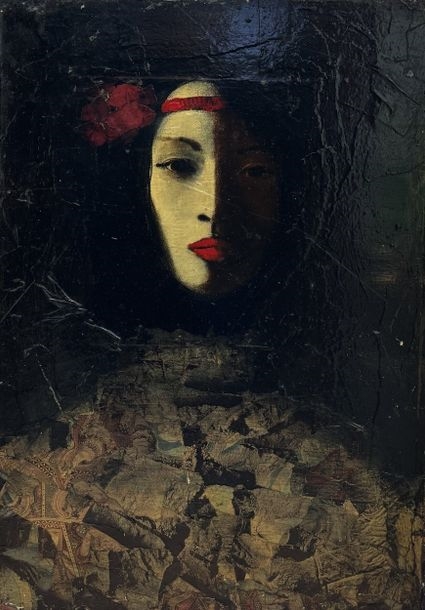 Juan Castilla | Painted table with three portraits of women | MutualArt