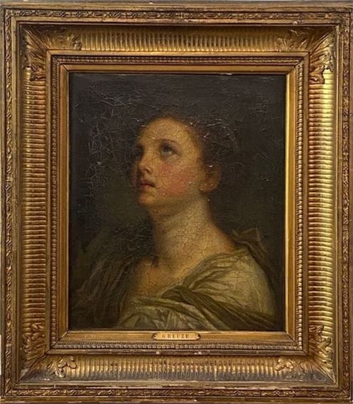 Head of a young girl by Jean-Baptiste Greuze