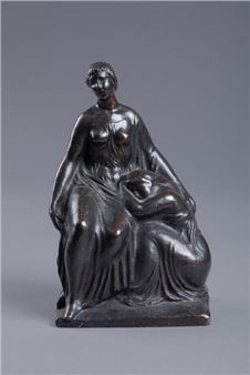 Woman and child or Maternity Dark patina bronze group - Joaquin Claret