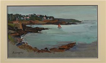 Entrance to a port in Brittany - Lucien Seevagen