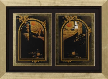 Artwork by Masasuke Chiba, rich man/ waiting spring (2 in 1 frame, Made of mixed media print