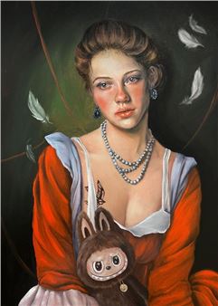 Lady with Labubu - Barbara Kieca-barutowicz