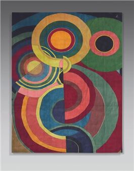 Very large hand-knotted wool rug - Sonia Delaunay