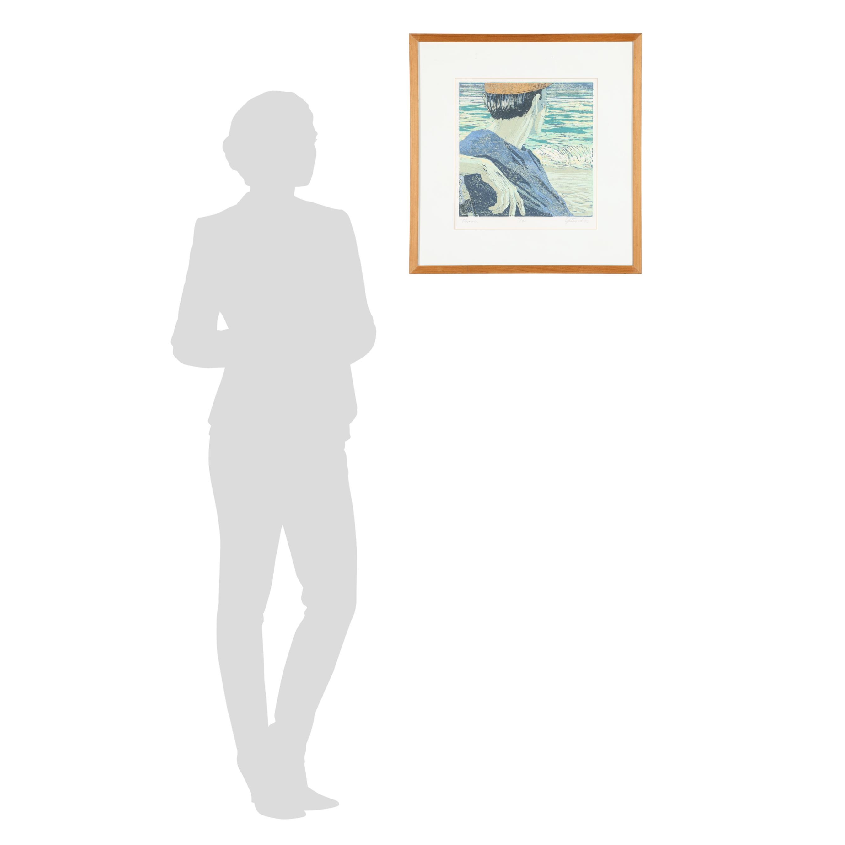 Artwork by Maud Gatewood, Observer, Made of Reduction Linocut In Colors