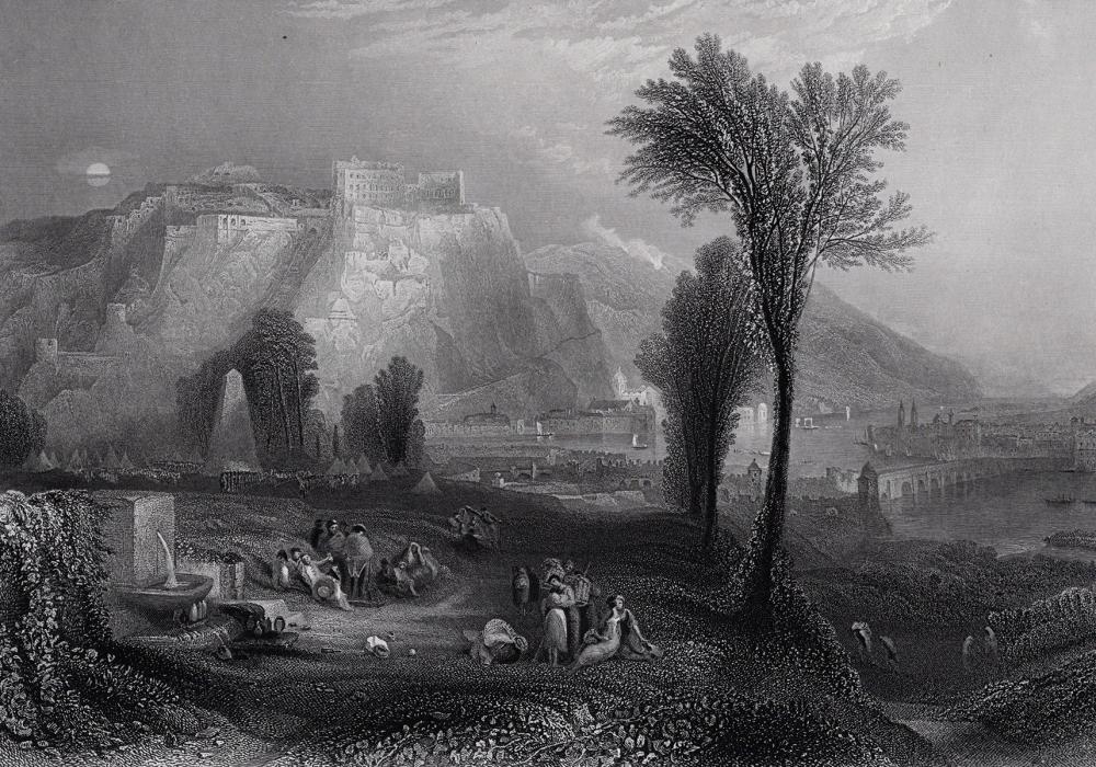 Artwork by Joseph Mallord William Turner, Bright Stone of Honor & Tomb of Marceau, Made of Antique Engraving On Wove Paper