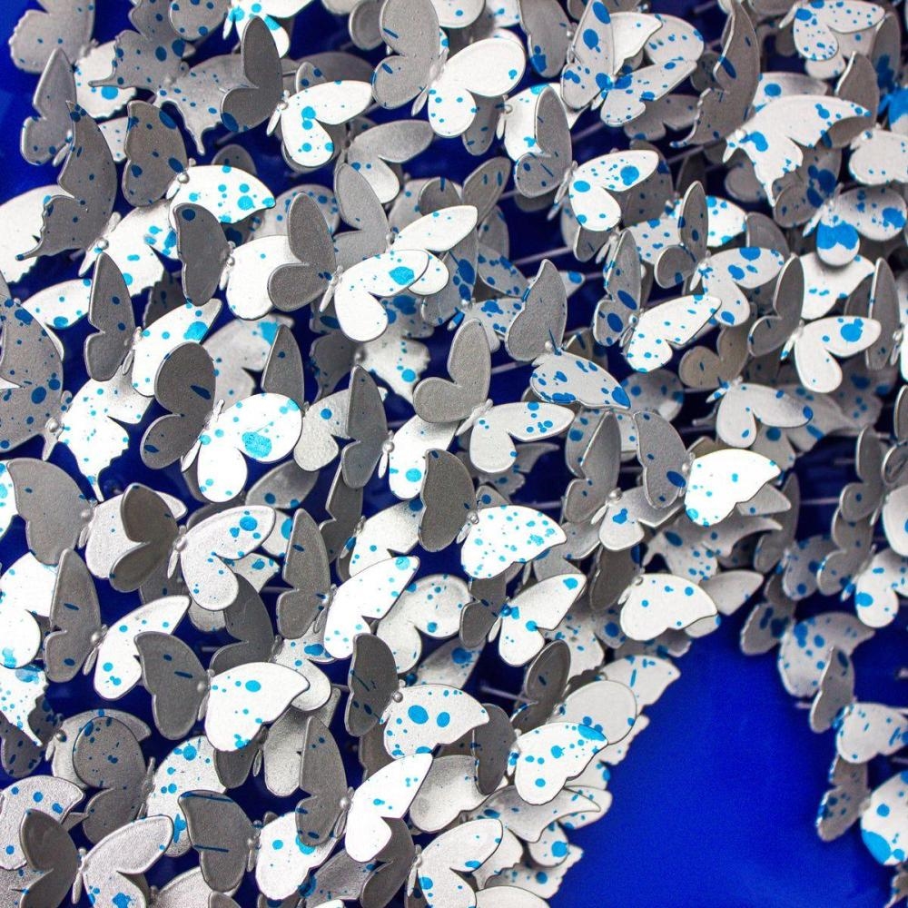 Artwork by Patricia Govezensky, Dolphin, Made of Original 3D Metal Art On Wood