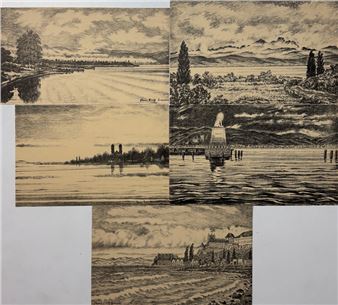 Collection of five views of Lake Constance - Hans Erich Simon
