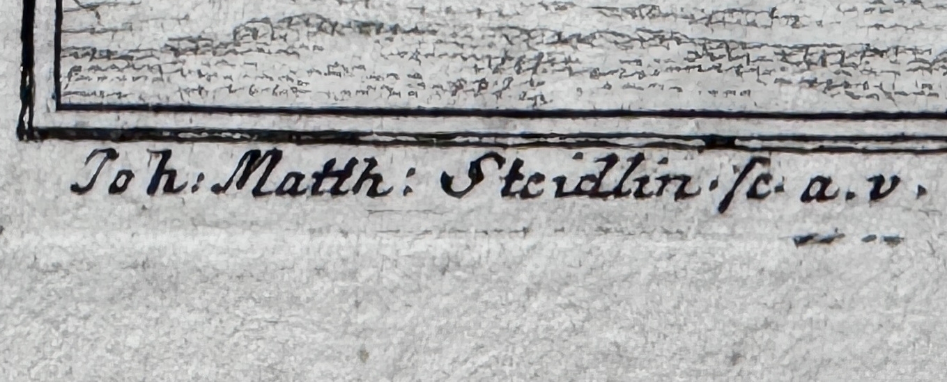 Artwork by Johann Matthias Steidlin, Ansicht auf das Augustiner-Eremiten Kloster in Konstanz, Made of Copper Engraving