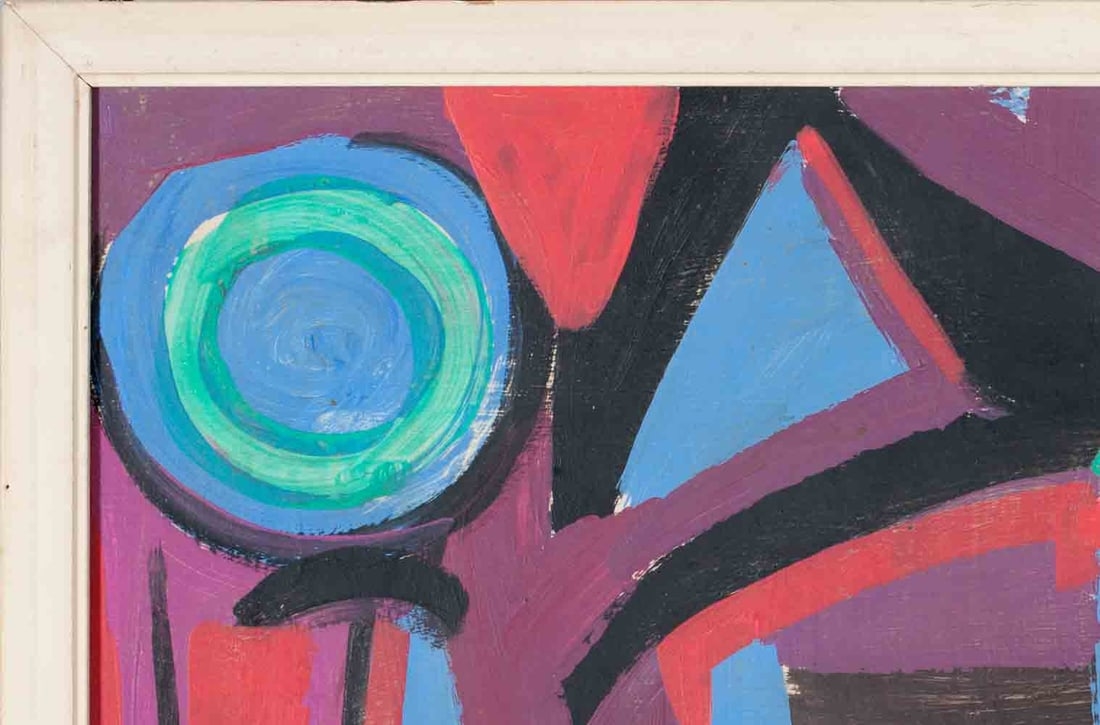 Artwork by Emerson S. Woelffer, Absrtract, Made of Oil On Hardboard