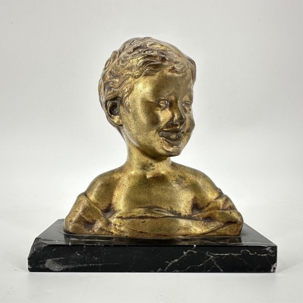 Artwork by Donatello, Gilded bronze bust of a child, Made of Bronze