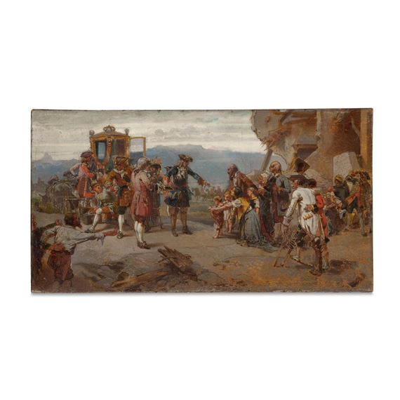 L’elemosina del Re ai poveri di Carignano by Enrico Gamba, 1863