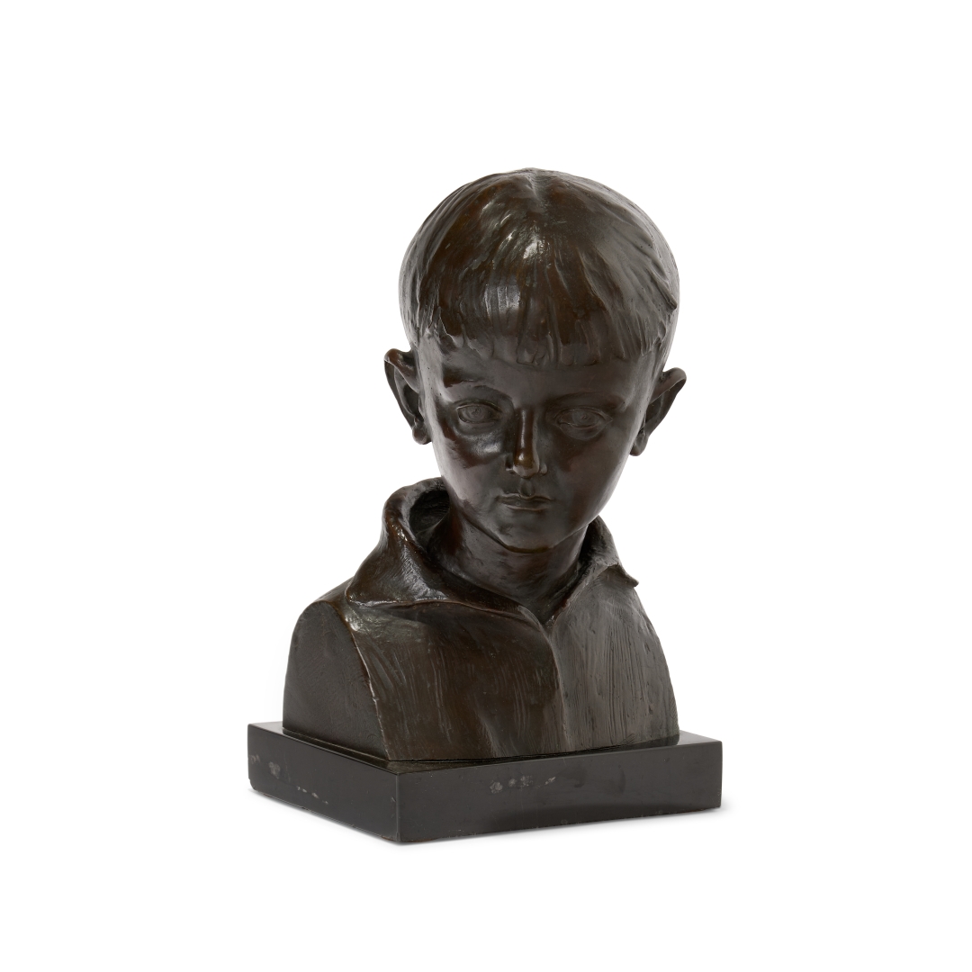 Artwork by Virgilio Audagna, Bust of a boy, Made of Bronze