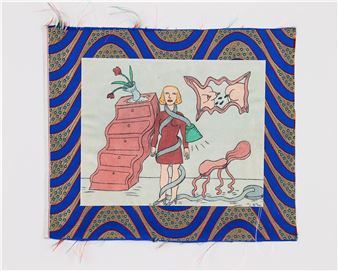 Hemma hos en dam med ringlande boaorms-lampa och byrå som går i vågor - Marie-Louise Ekman