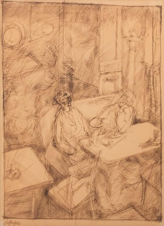 Artwork by George Grosz, Kaffeehaus (Cafe des Westens, Made of Pen And Ink On Paper