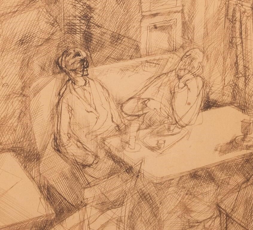 Artwork by George Grosz, Kaffeehaus (Cafe des Westens, Made of Pen And Ink On Paper