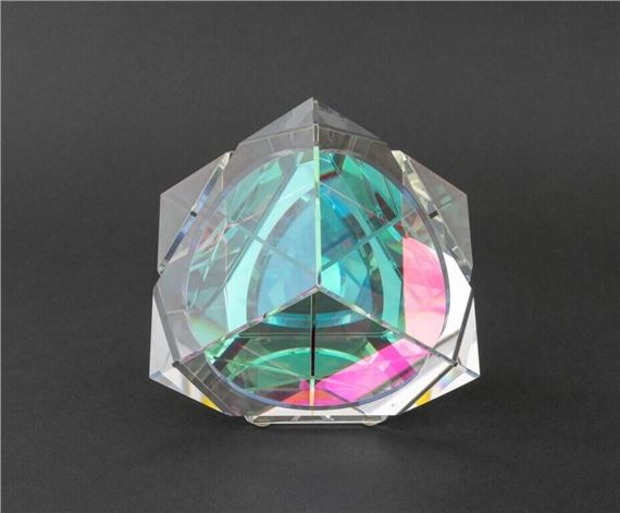 Toland Peter Sand | Dichroic Crystal Cube Sculpture (2006) | MutualArt