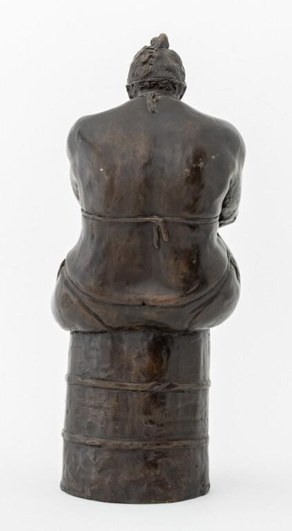 Artwork by Immi C. Storrs, Seated Swimmer Bronzed Resin Sculpture, Made of Bronzed Resin