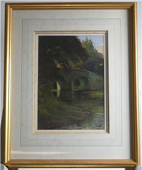 The bridge at Malmsmead and Oare Church on Exmoor - Kenneth S Tadd