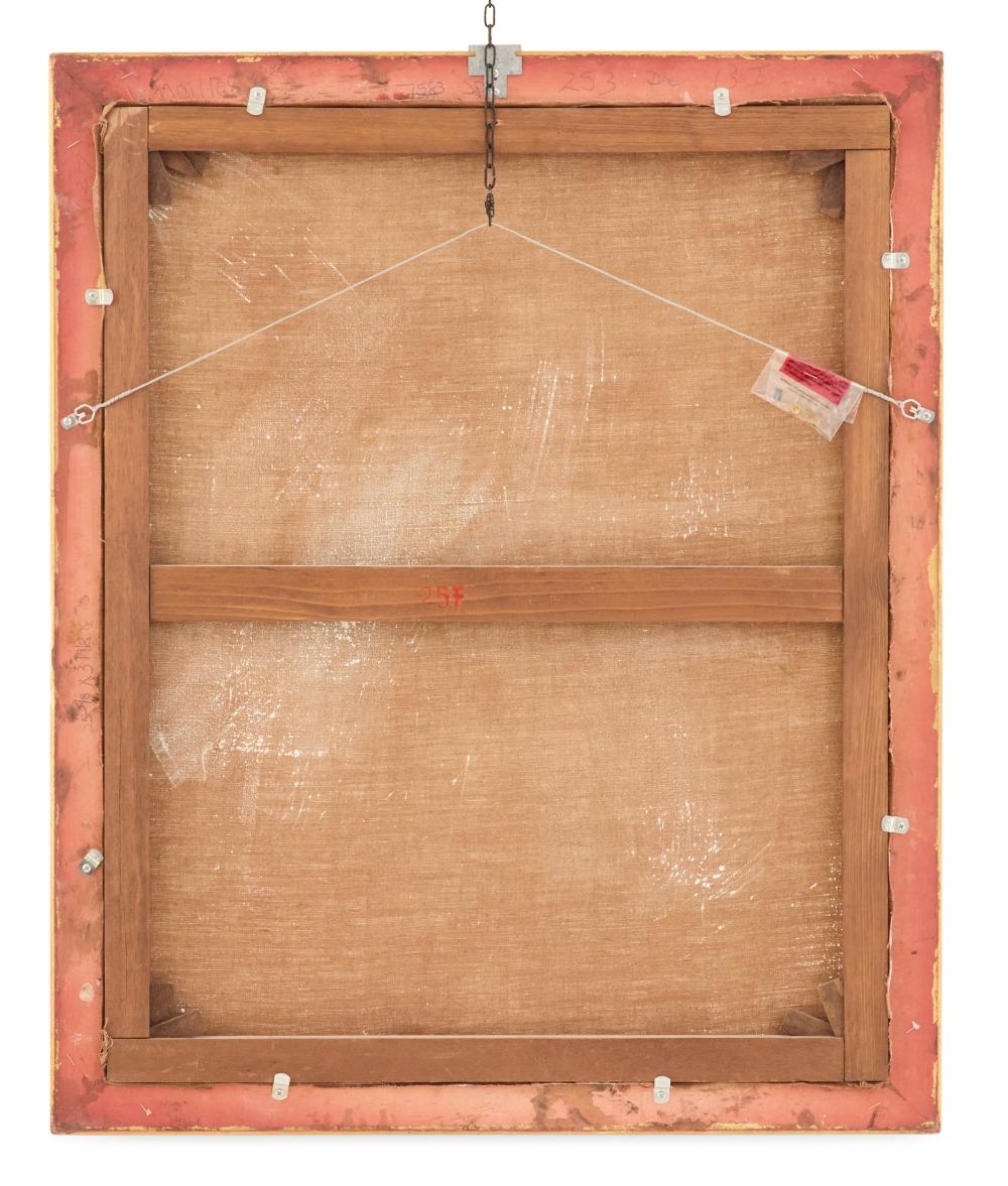 Artwork by Continental School, 20th Century, Still Life with Lilacs, Tulips and Roses in a Porcelain Vase, Made of Oil On Canvas