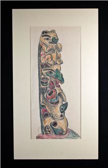 Drawing of Kwakiutl Totem - Edward Hagedorn