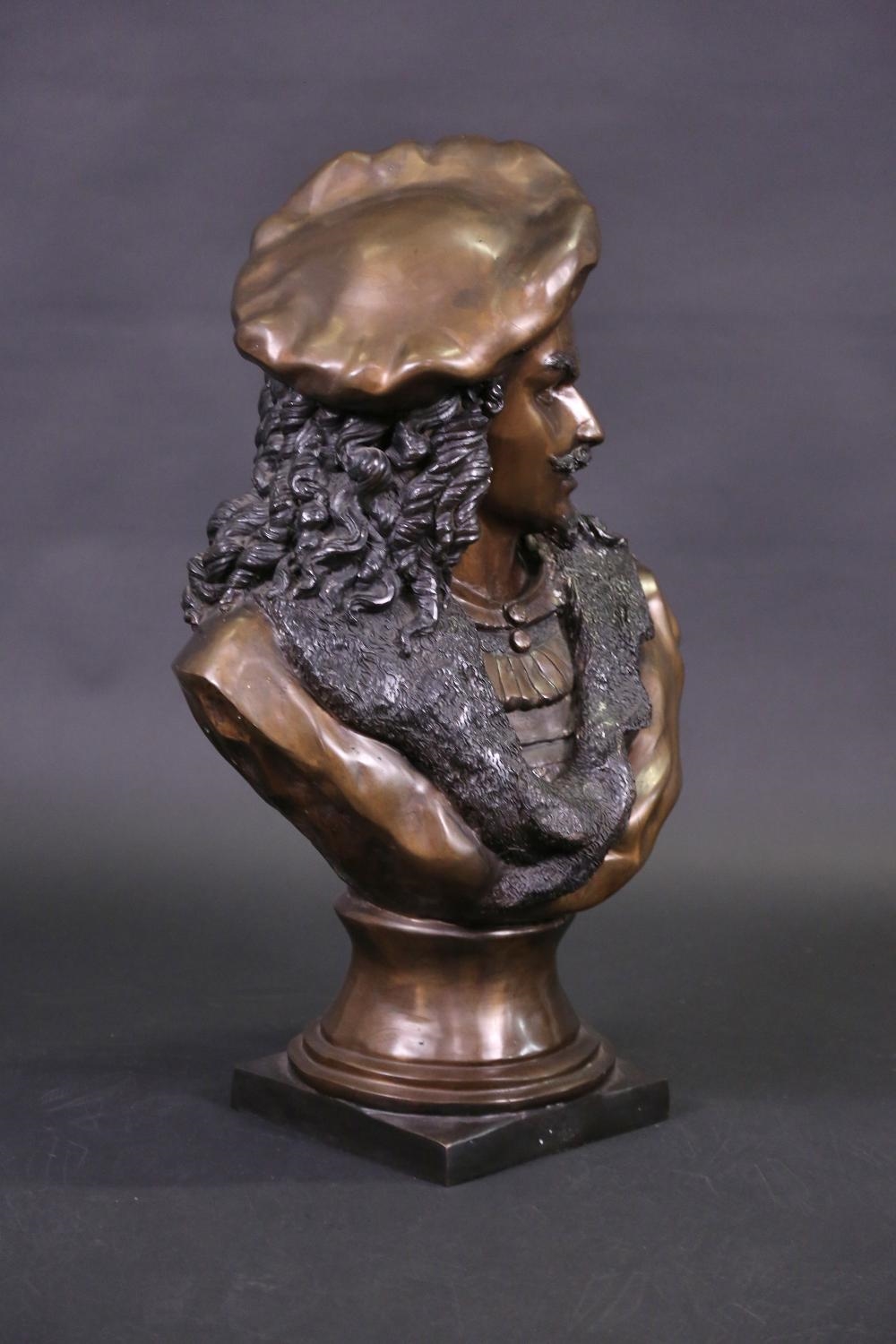 European School | A large European bronze bust depicting Parisian Gent ...