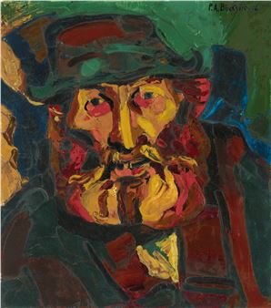 Kopf eines Bauern - Peter August Böckstiegel