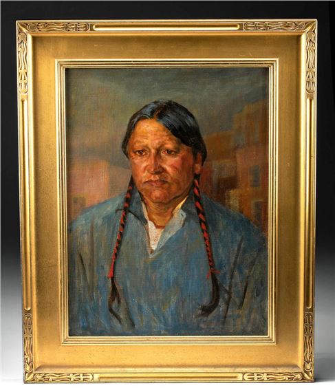 Portrait Taos Pueblo Native American - Charles Winstanley Thwaites