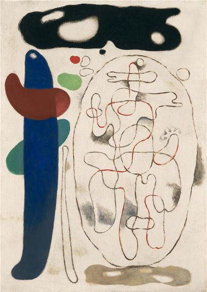 Dekomposition (Senkrechte mit Linienfigur - Willi Baumeister