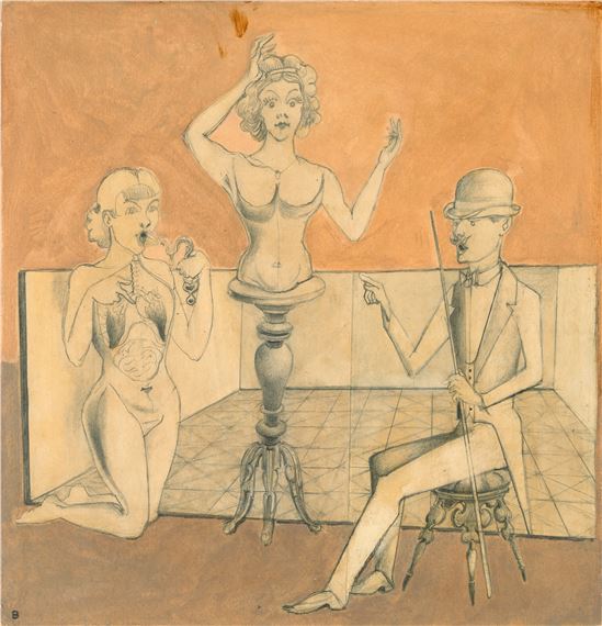 Jahrmarktsbilder. Frau ohne Unterleib - Gottfried Brockmann