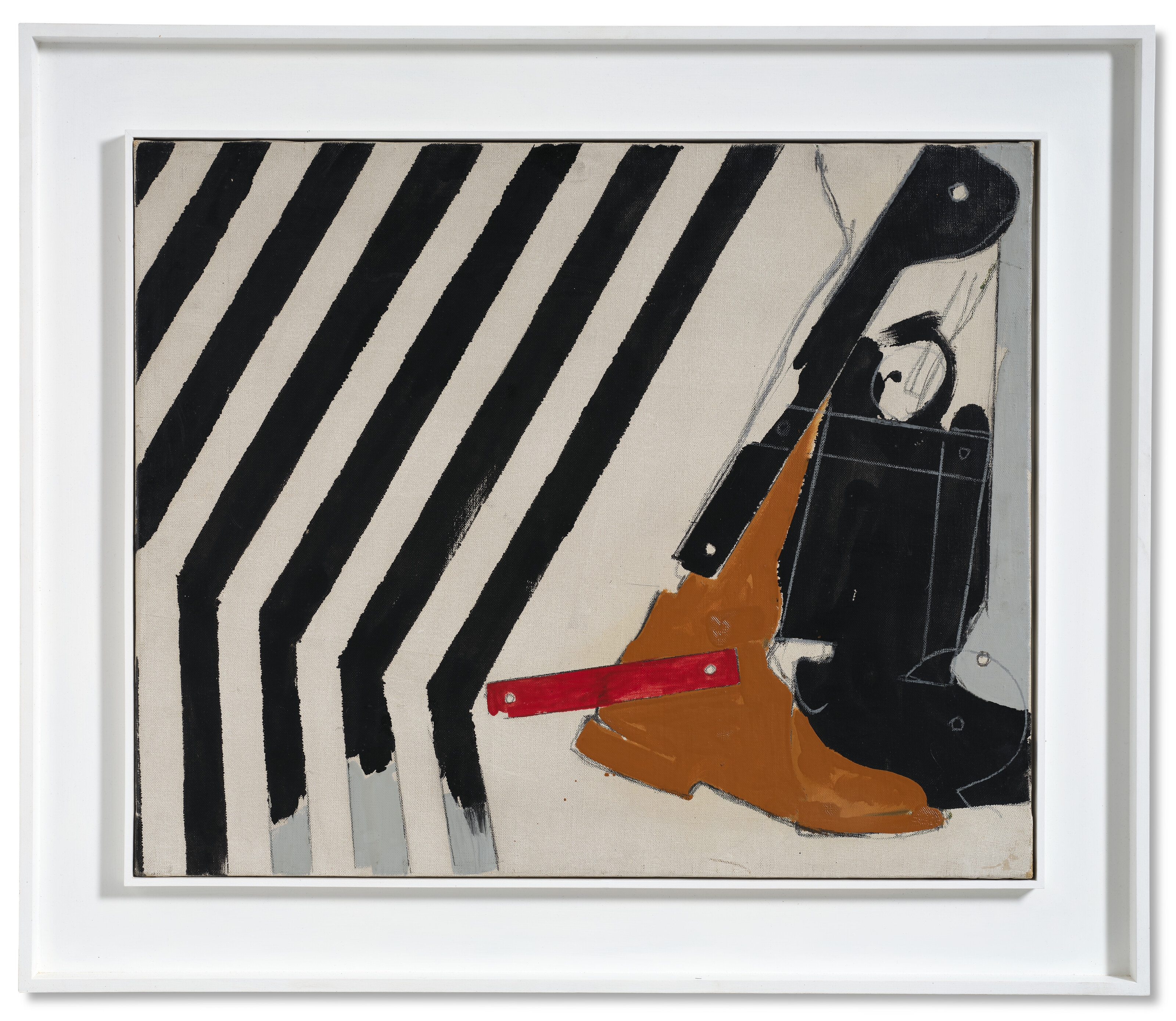 Artwork by Mario Schifano, Dopo le strisce, Made of oil, enamel and pastel on canvas