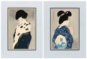 Two Bijin portraits - Shinsui Ito