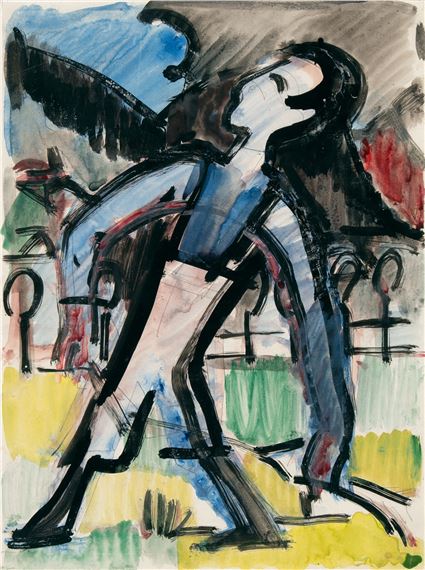 Bauernjunge mit Pfeil by Ernst Ludwig Kirchner, Um 1925/30