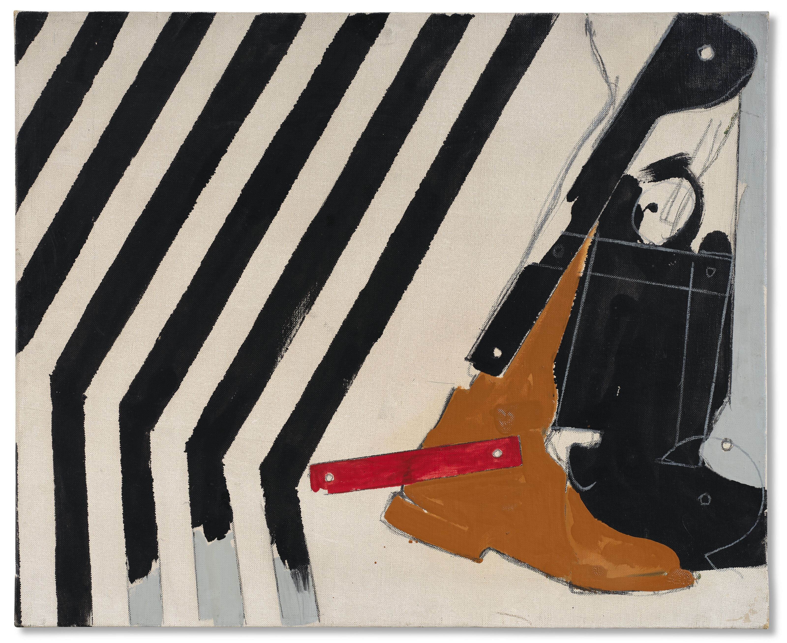 Artwork by Mario Schifano, Dopo le strisce, Made of oil, enamel and pastel on canvas