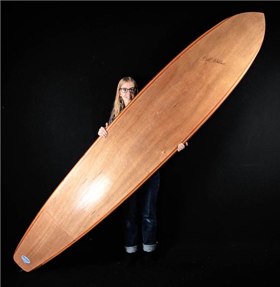 Mid-20th C. Australian Wood Surfboard by Bill Wallace, ca. mid-20th century CE