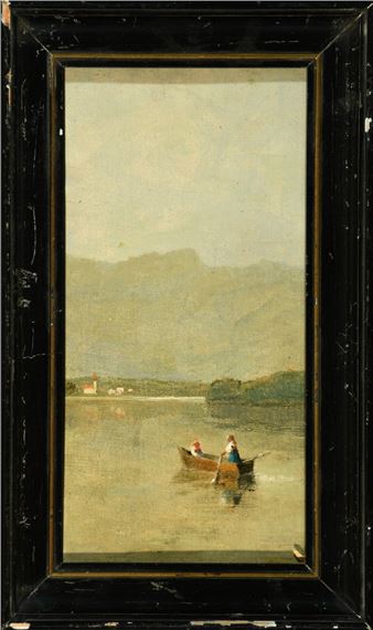 Chiemseelandschaft mit Fischerboot - Albert Stagura