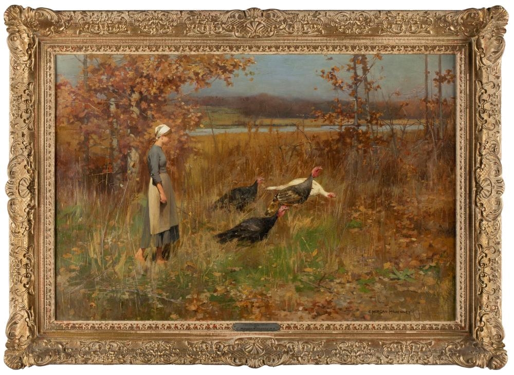 Artwork by Charles Morgan McIlenney, The Turkey Girl, Made of Oil On Canvas