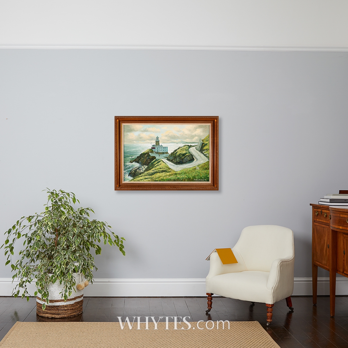 Artwork by Neville Henderson, BAILEY LIGHTHOUSE, HOWTH HEAD, COUNTY DUBLIN, 1975, Made of Oil On Canvas