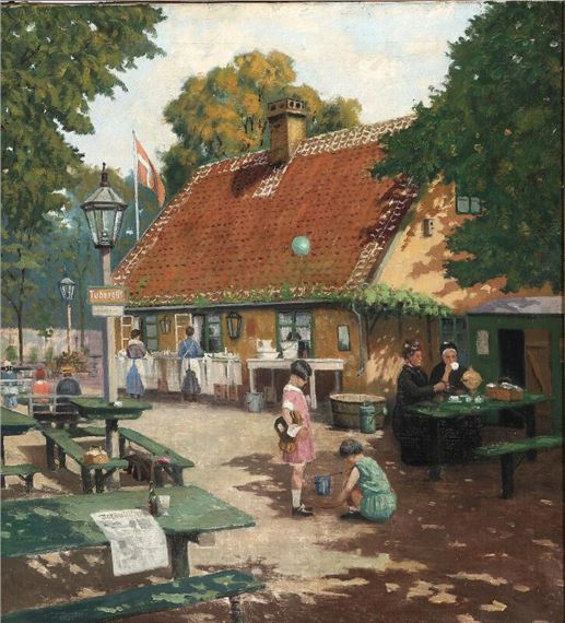 Out door serving at an inn - Emil Carl Lund